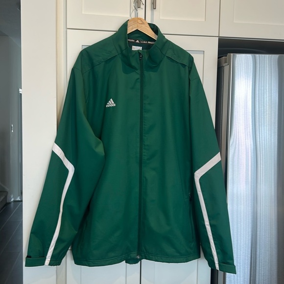 Adidas Full Zipper Green with White Stripe Windbreaker 90’S Vintage Men Size 3XL - Picture 10 of 17